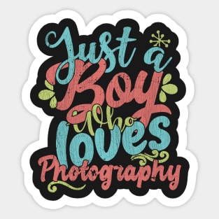 Just A Boy Who Loves Photography Gift graphic Sticker